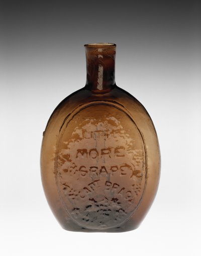 図柄入りフラスコ、1847年頃（非鉛ガラス 作： Baltimore Glass Works
