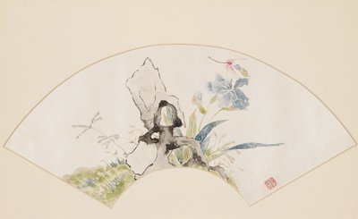 ユリ、岩、トンボ、19 世紀 1801 ～ 1900 年 作： Baoru Liu