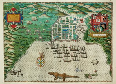 サント・ドミンゴ 地図 作： Baptista Boazio