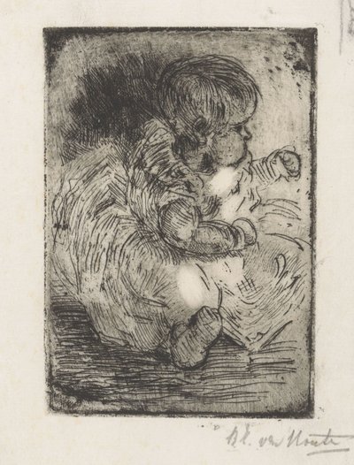 H.W.の肖像 赤ちゃんのムートン 作： Barbara Elisabeth van Houten (signed by artist)