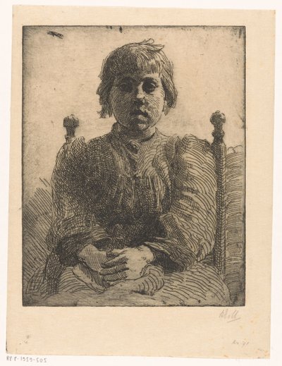 見知らぬ少女の肖像 作： Barbara Elisabeth van Houten (signed by artist)