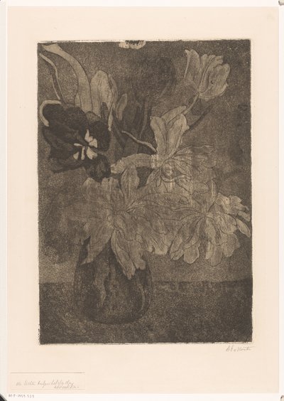 チューリップの花瓶 作： Barbara Elisabeth van Houten (signed by artist)