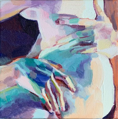 Hand 5, 2022 (キャンバスに油彩) 作： Barbara Hoogeweegen