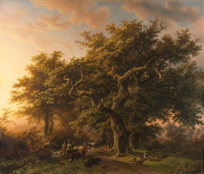 森のシーン 森の中を見る 作： Barend Cornelis Koekkoek