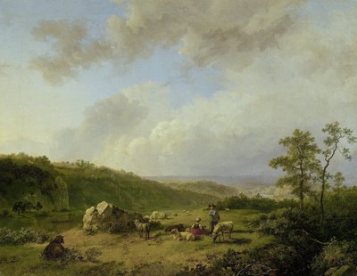 暴風雨が脅かされる風景 作： Barend Cornelis Koekkoek
