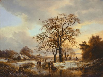 運河のスケーター 作： Barend Cornelis Koekkoek