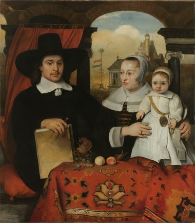ウィレム・ファン・デル・ヘルム（c 1625-75）、ライデンの市立建築家、妻のベリトゲン・コルネリスドル・ファン・デル・シェルト（d 1661）と息子のレンデルト（1622-64） 作： Barent Fabritius