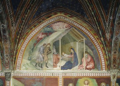 新約聖書の一連の場面からのキリストの誕生 作： Barna da Siena