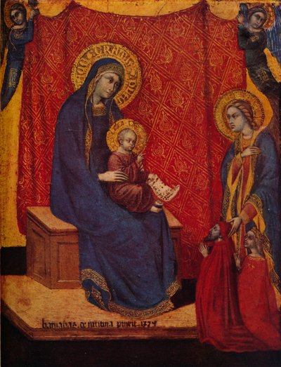 マドンナの即位と崇拝における2人のドナー、1374年 作： Barnaba da Modena