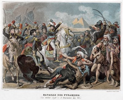 ピラミッドの戦い : 1798年エジプトでのナポレオン・ボナパルト（エングレーヴィング） 作： Baron Antoine Jean (after) Gros