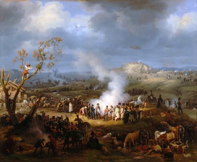 1805年12月1日、アウステルリッツの前夜のナポレオンビバーク 作： Baron Lejeune Louis François