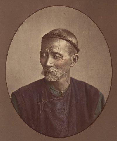 1870年代の広東出身の古い中国人。 作： Baron Raimund von Stillfried