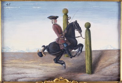 No. 46クルパデと呼ばれる馬術運動を行うスペイン乗馬学校の馬（紙のトイレ） 作： Baron Reis Eisenberg