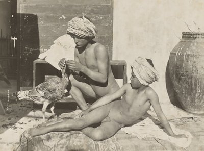 [七面鳥を持った2人の裸の若者] 作： Baron Wilhelm von Gloeden