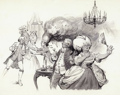 ウィッグ・アライト（紙にグワッシュ） 作： バリー・リンクレイター