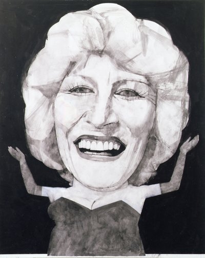 フェイスブラウンの肖像画、1970年代（船上のガッシュ） 作： Barry Fantoni