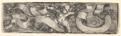 17 世紀半ば、バンデロールの右に足を踏み入れる少年。 作： Barthel Beham