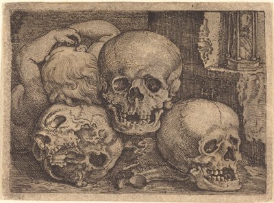 3 つの頭蓋骨を持つ子供 作： Barthel Beham