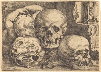 3 つの頭蓋骨を持つ子供 作： Barthel Beham