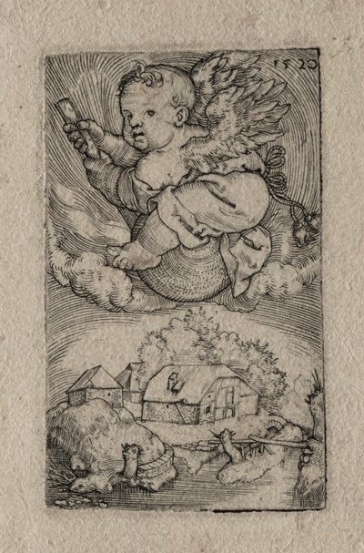玉に乗る天才、1520年。 作： Barthel Beham