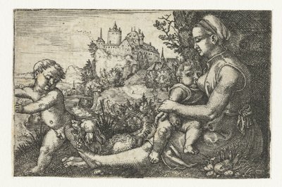 2 人の子供を持つ母親 作： Barthel Beham