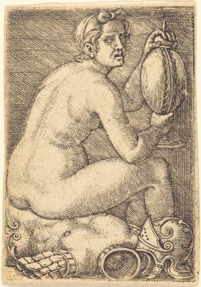 裸の鎧の女 (プルデンティア?) 作： Barthel Beham