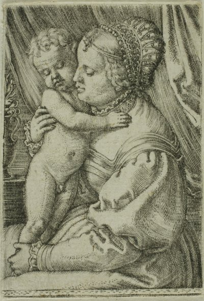 聖母子と花瓶 作： Barthel Beham