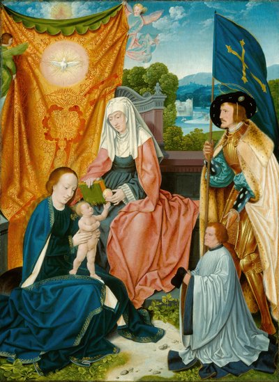 聖アンナ、聖ジェレオン、およびドナーとの聖母子、c。 1520年。 作： Bartholomaeus Bruyn the Elder