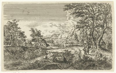 男と少年のいる風景 作： Bartholomäus Ignaz Weiss (attributed to)