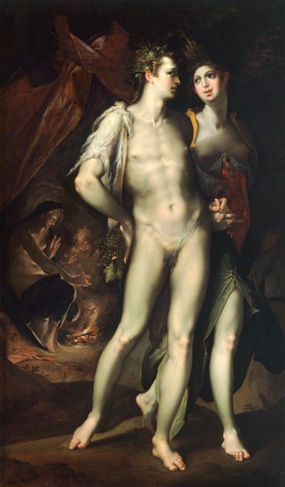 Bartholomaeus Spranger（1546-1611）によるBacchus and Ceres。 作： Bartholomaeus Spranger