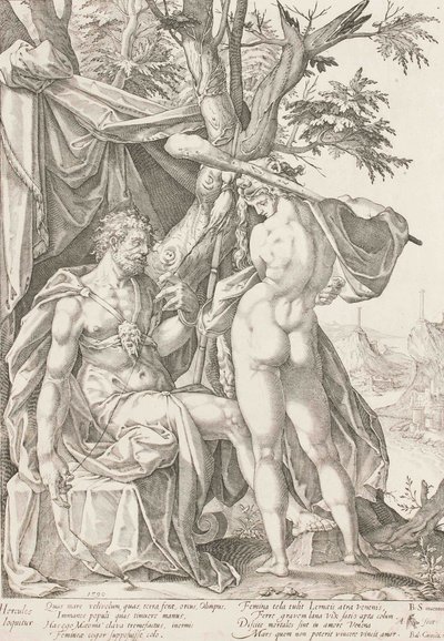 ヘラクレスとオンファレ、1590 作： Bartholomaeus Spranger