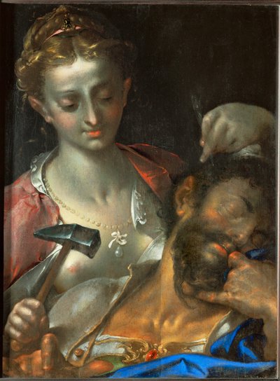 ヤエル、カナン軍の司令官のこめかみにテントの釘を打ち込んで殺す 作： Bartholomaeus Spranger