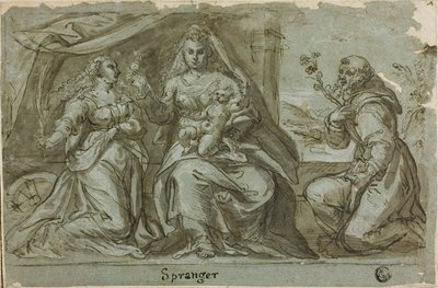 聖カタリナとドミニクと聖母子 作： Bartholomaeus Spranger
