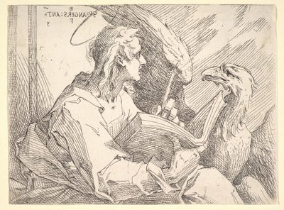 聖ヨハネ福音伝道者、ca。 1596。 作： Bartholomaeus Spranger