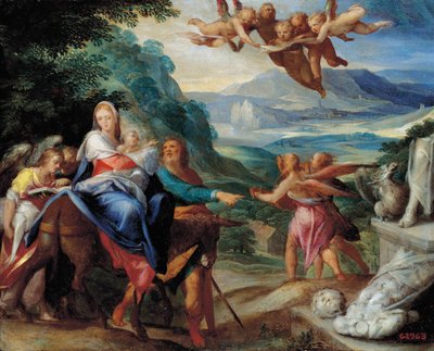 エジプトへの逃避 作： Bartholomaeus Spranger