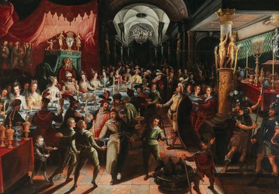 ベルシャザールの饗宴。 作： Bartholomäus Strobel the Younger