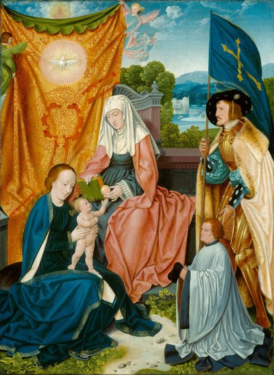 聖母子と聖アンナ、聖ゲレオン、寄進者 1520年頃（油彩・パネル） 作： Bartholomaeus the Elder Bruyn