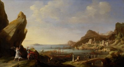 バラムとろばのある海岸の風景 作： Bartholomeus Breenbergh