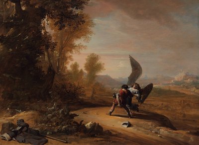 天使と格闘するヤコブ (創世記 32:26-31) 作： Bartholomeus Breenbergh
