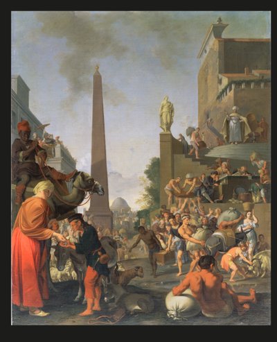 エジプトでトウモロコシを配布するジョセフ、1655 作： Bartholomeus Breenbergh