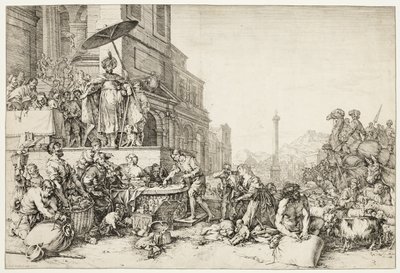 エジプトに穀物を配るヨセフ 作： Bartholomeus Breenbergh
