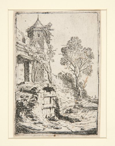 六角塔の近くの家 作： Bartholomeus Breenbergh