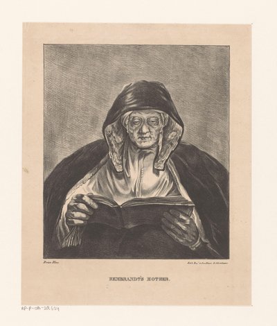読書をしている老婆の肖像画 レンブラントの母 (オブジェクトのタイトル) 作： Bartholomeus Johannes van Hove