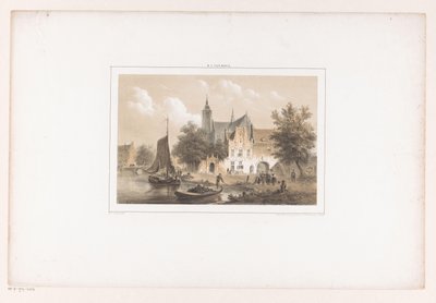 川と教会のある街並み 作： Bartholomeus Johannes van Hove