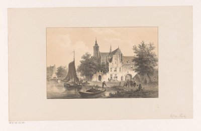 川と教会のある街並み 作： Bartholomeus Johannes van Hove
