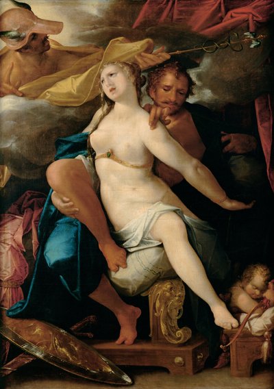 金星と火星は水星から警告され、1586年頃 作： Bartholomaeus Spranger