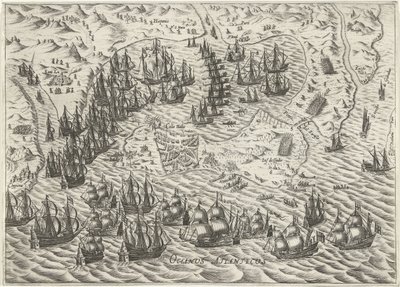 カディスの戦い、1596 作： Bartholomeus Willemsz. Dolendo (attributed to)