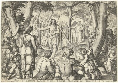 バプテスマのヨハネが人々に説教している 作： Bartholomeus Willemsz. Dolendo