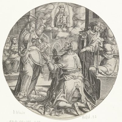 アウグストゥス帝にマリアとチャイルドが現れる 作： Bartholomeus Willemsz. Dolendo