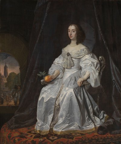 ウィリアム2世の未亡人としてのオレンジの王女、メアリー・スチュアート メアリー スチュアート王女 (1631-1660)、ウィレム 2 世の未亡人、オラニエ公の肖像 作： Bartholomeus van der Helst
